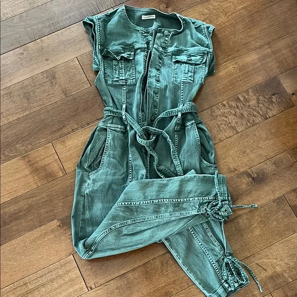Ulla Johnson Denim Jumpsuit with Belt - Picture 1 of 6